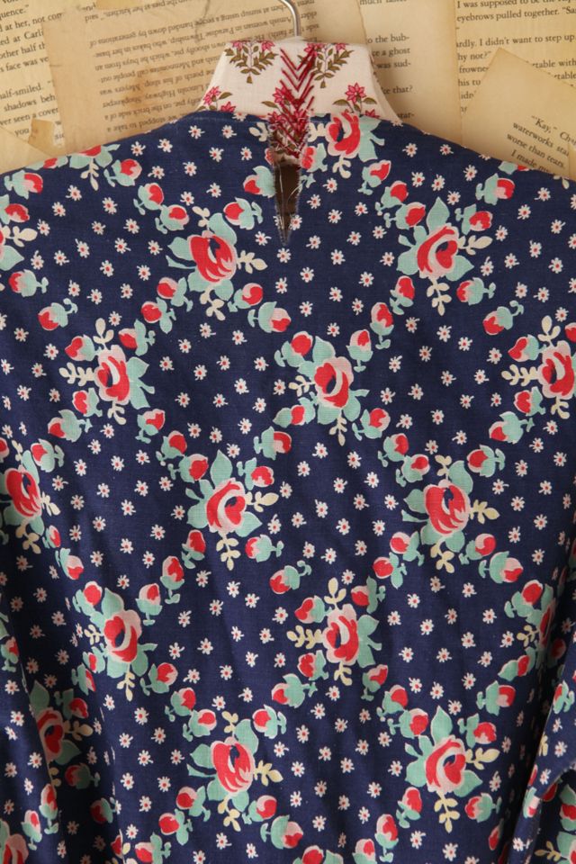 Vintage Blue Floral Dress #7