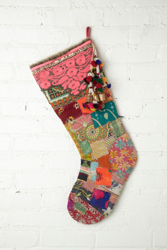 FP One Big Vintage Quilted Holiday Stocking #1
