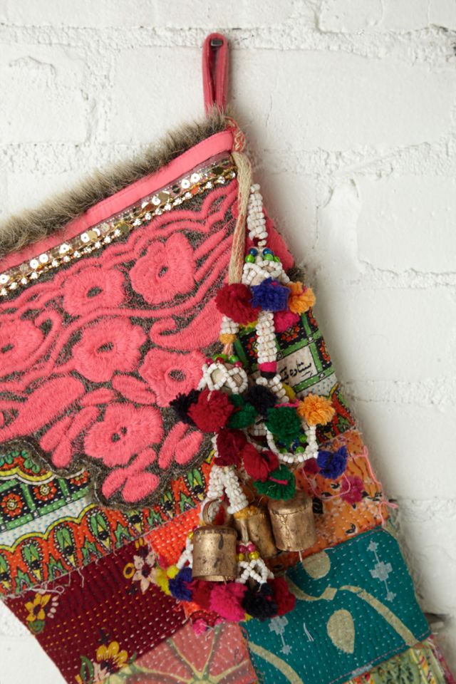 FP One Big Vintage Quilted Holiday Stocking #3