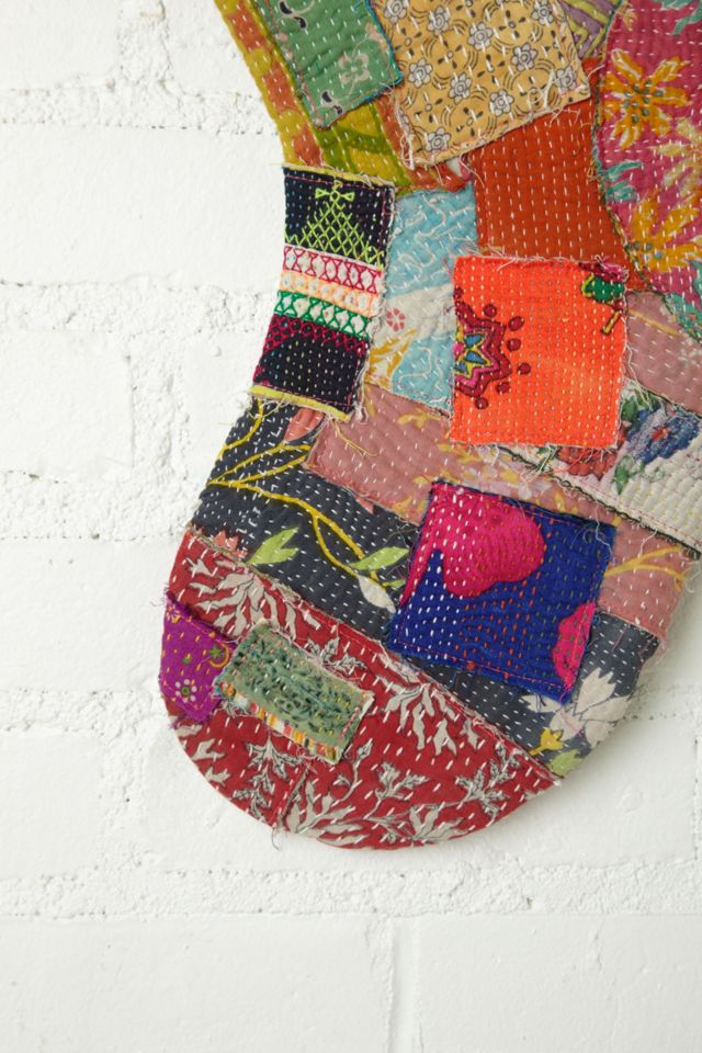 FP One Big Vintage Quilted Holiday Stocking #4