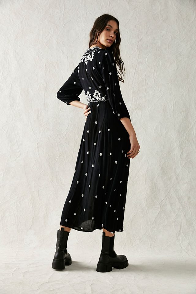 free people embroidered fable midi dress