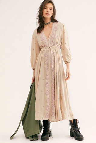 Embroidered Fable Midi Dress Free People