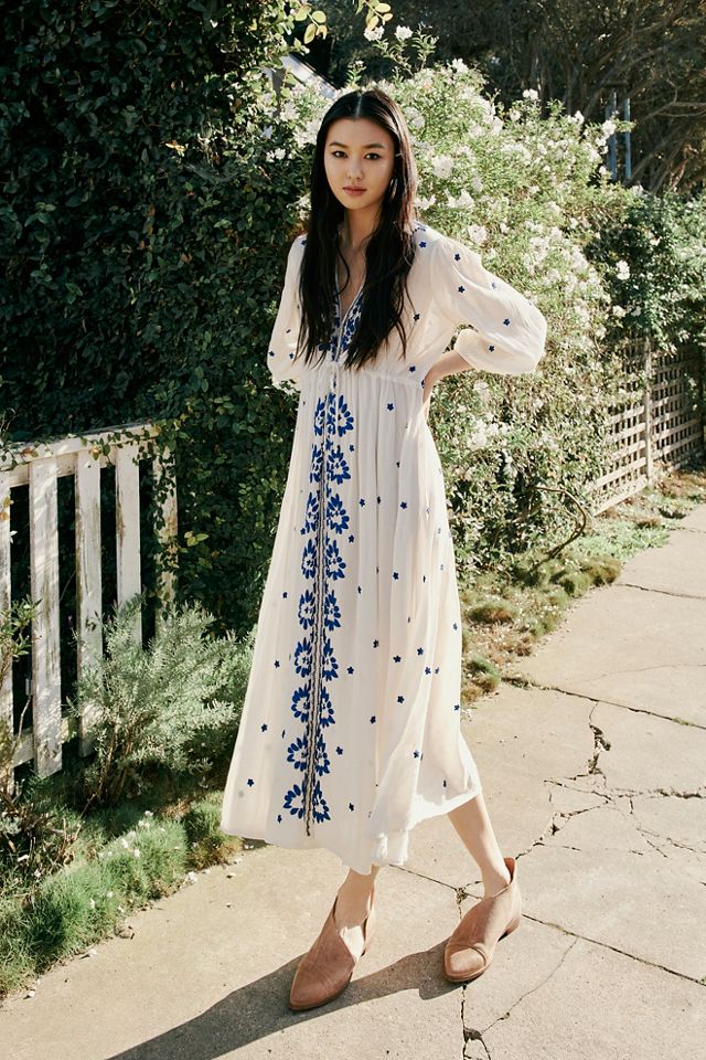 Embroidered Fable Midi Dress