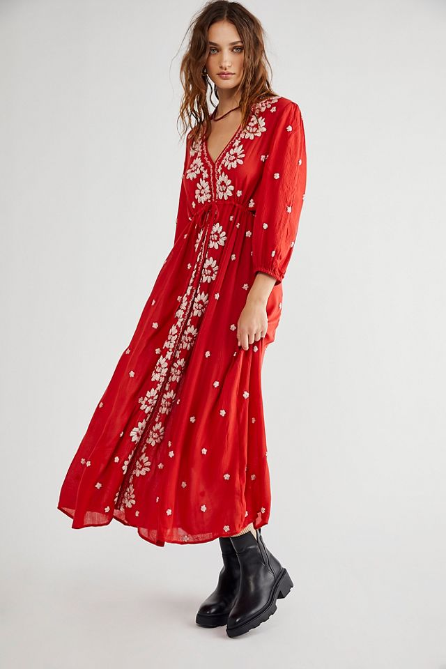 Embroidered Fable Midi Dress