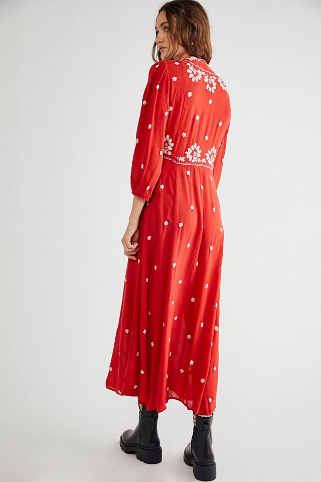 Embroidered Fable Midi Dress