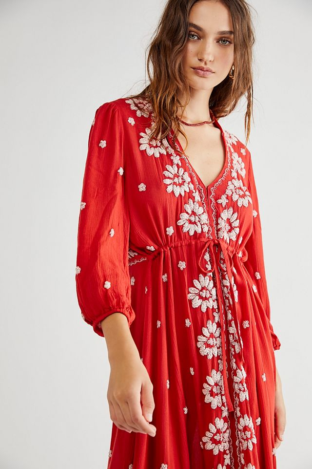 Embroidered Fable Midi Dress