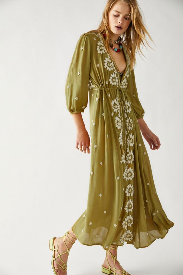 Free People embroidered Fable 2024 midi dress