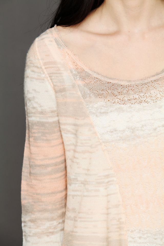 Marled Boxy Lace Pullover #2