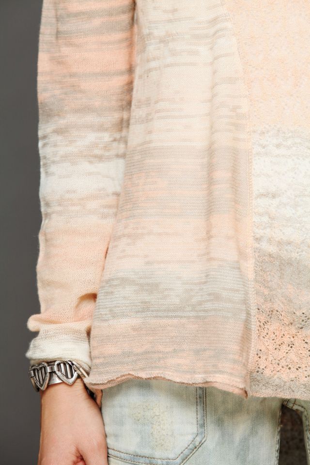 Marled Boxy Lace Pullover #3