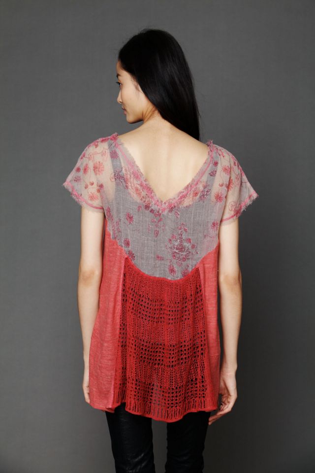 Pieced Floral Print Tunic #1