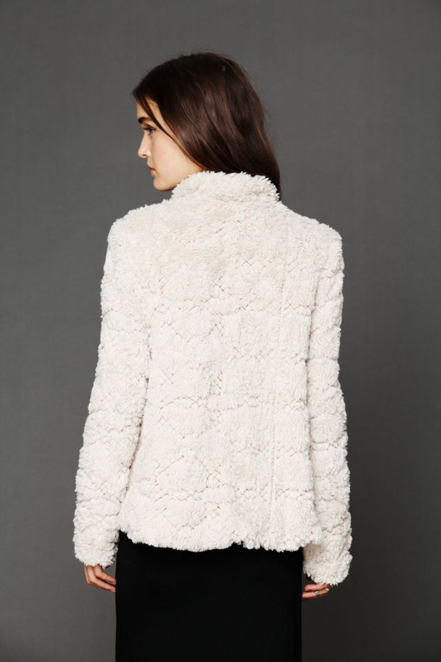 X Marks Faux Fur Coat #1