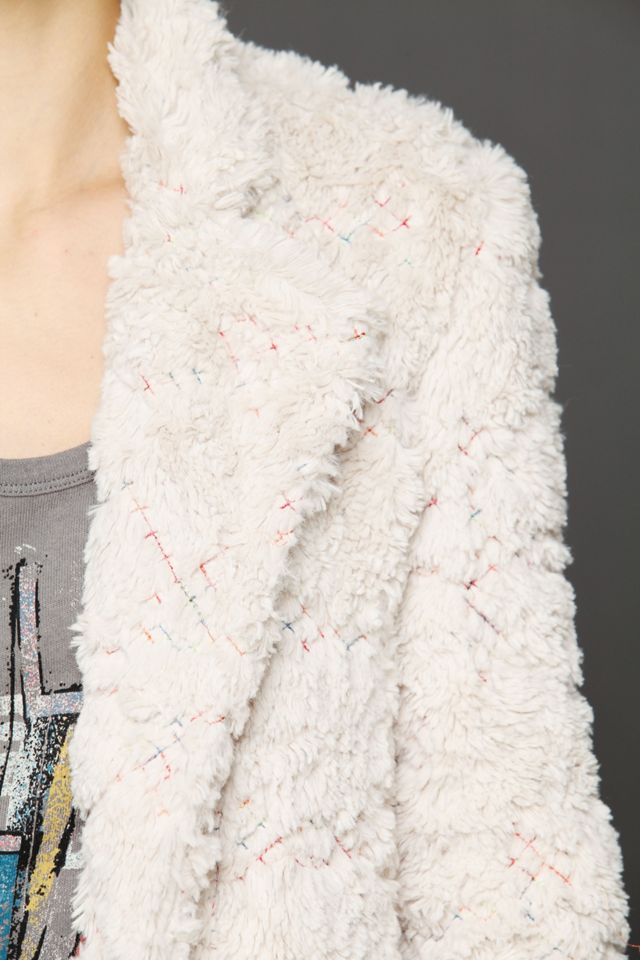 X Marks Faux Fur Coat #2