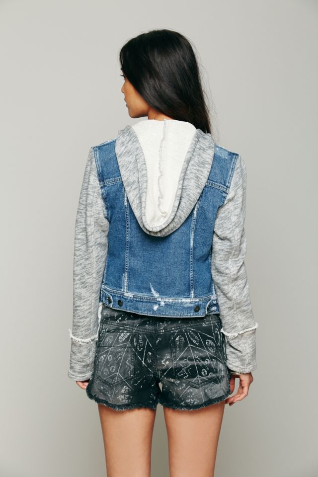 Knit Hooded Denim Jacket #9