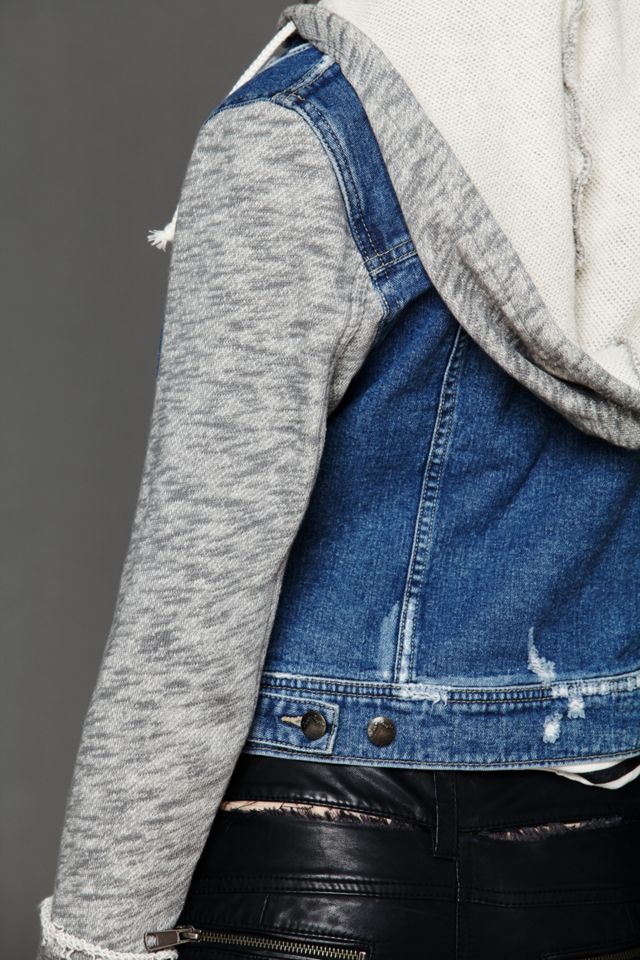 Knit Hooded Denim Jacket #10
