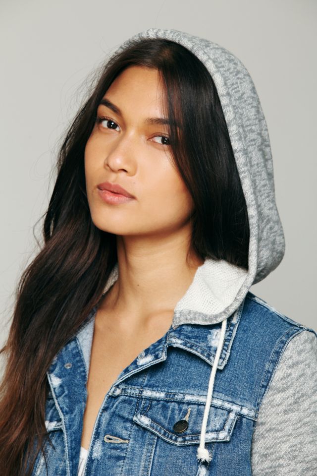 Knit Hooded Denim Jacket #11