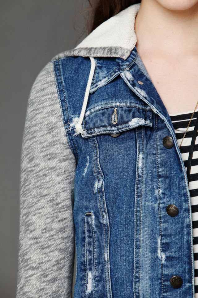 Knit Hooded Denim Jacket #12
