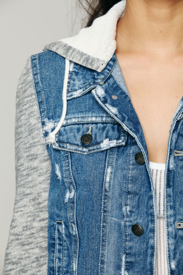 Knit Hooded Denim Jacket #13
