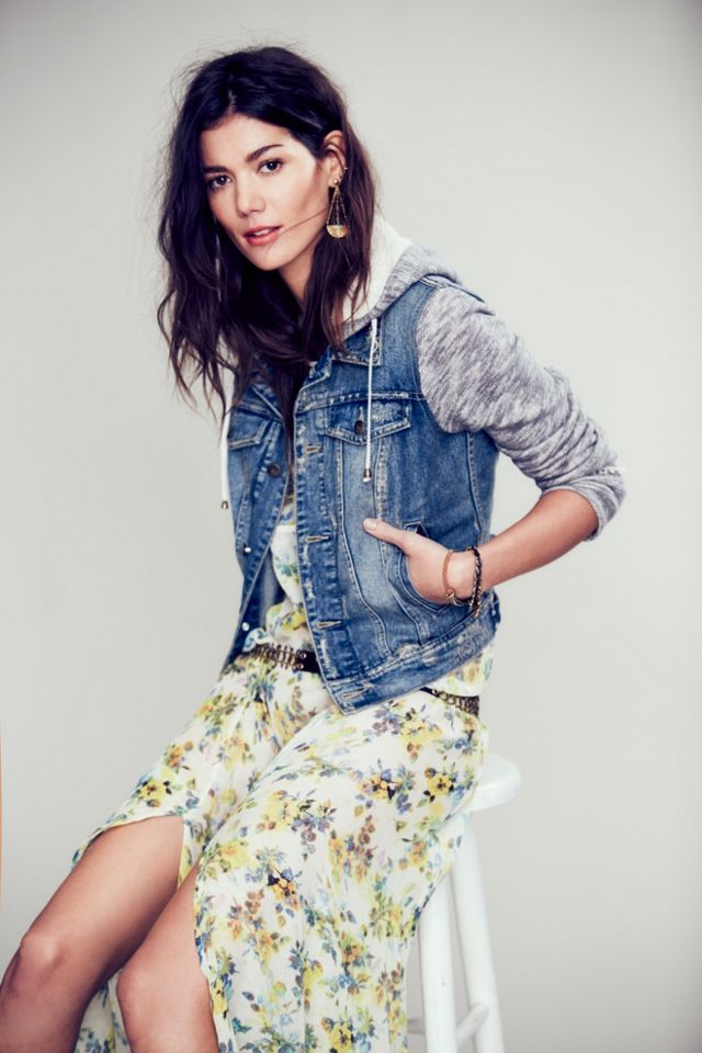Knit Hooded Denim Jacket #5