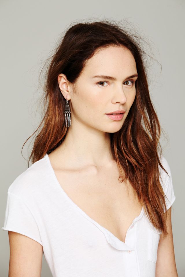 Chevron Feather Drop Earring #1