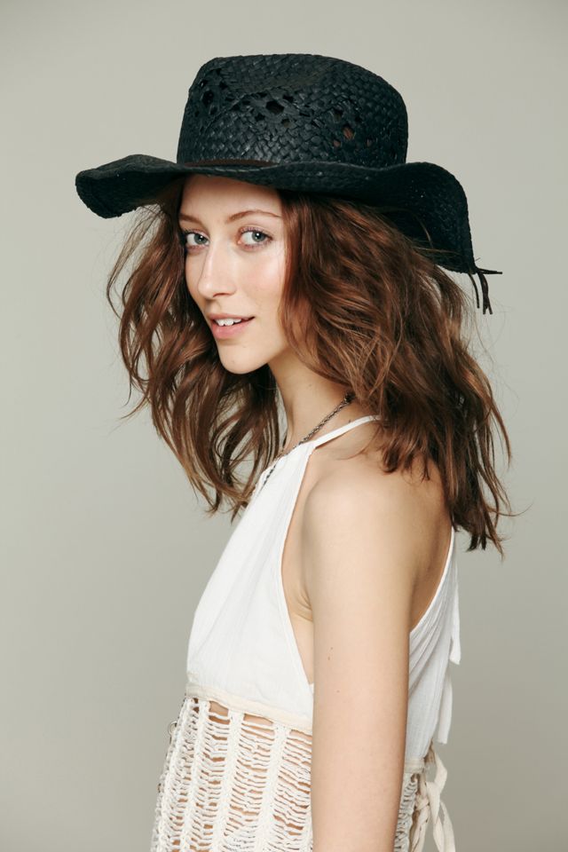 Black Straw Cowboy Hat #2