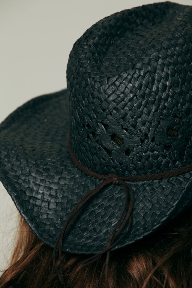 Black Straw Cowboy Hat #4