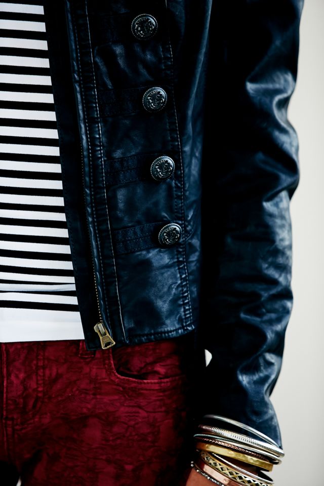 Military Vegan Leather Jacket #3