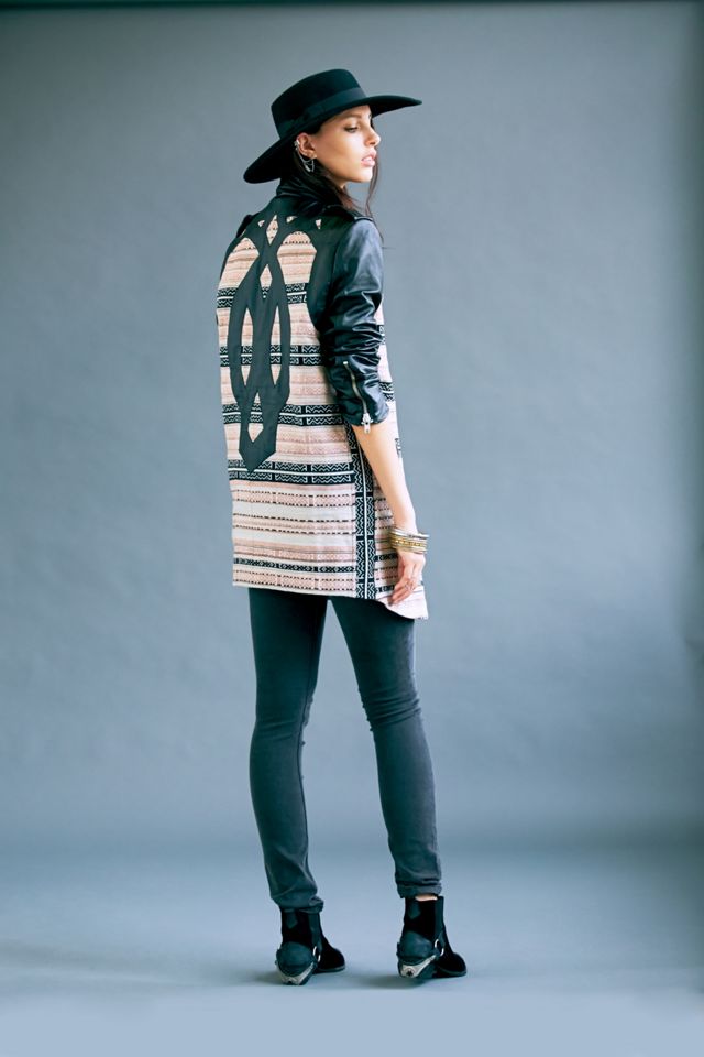 FP New Romantics Leather Sleeve Motorcycle Jacket #2