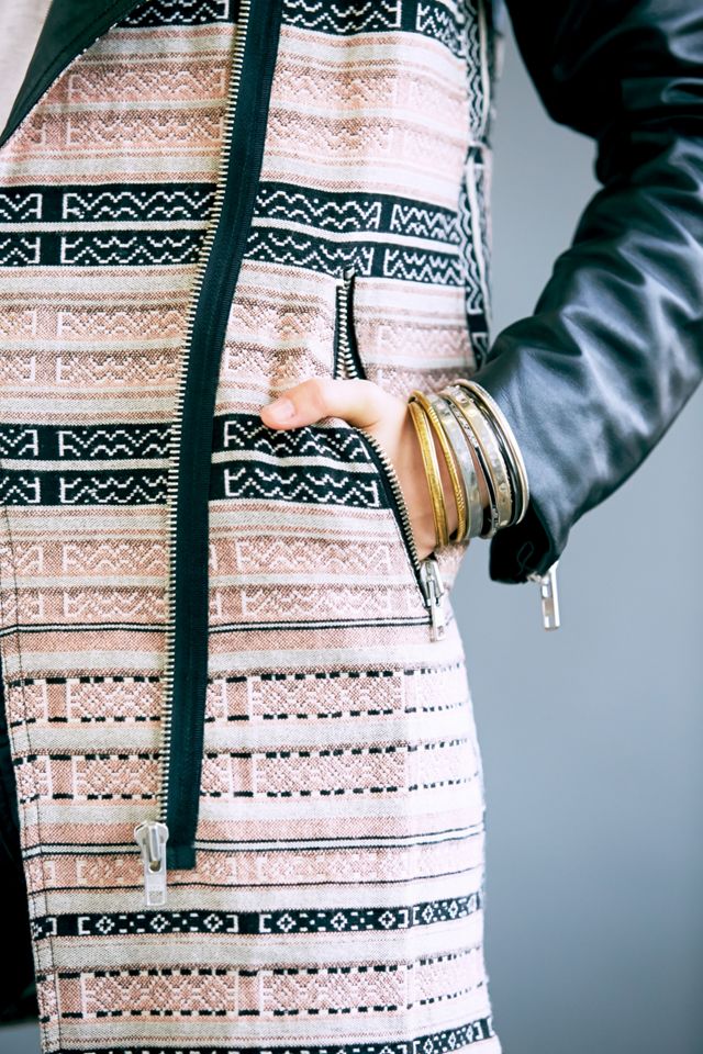 FP New Romantics Leather Sleeve Motorcycle Jacket #4