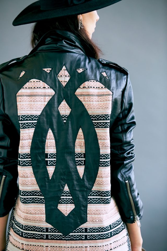 FP New Romantics Leather Sleeve Motorcycle Jacket #5