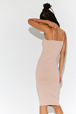 Tea Length Seamless Bodycon Slip Dress - thumbnail 3