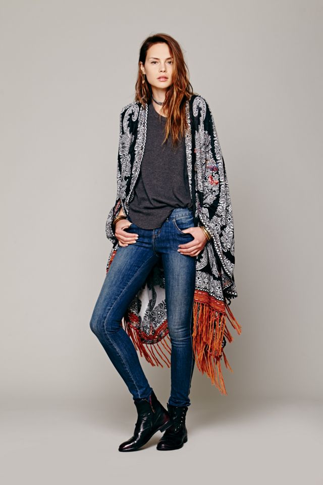Hendrix Yarn Fringe Poncho #1