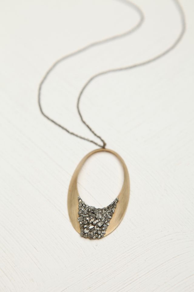 Stone Topped Circle Necklace #1