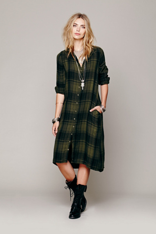 free people plaid maxi dress