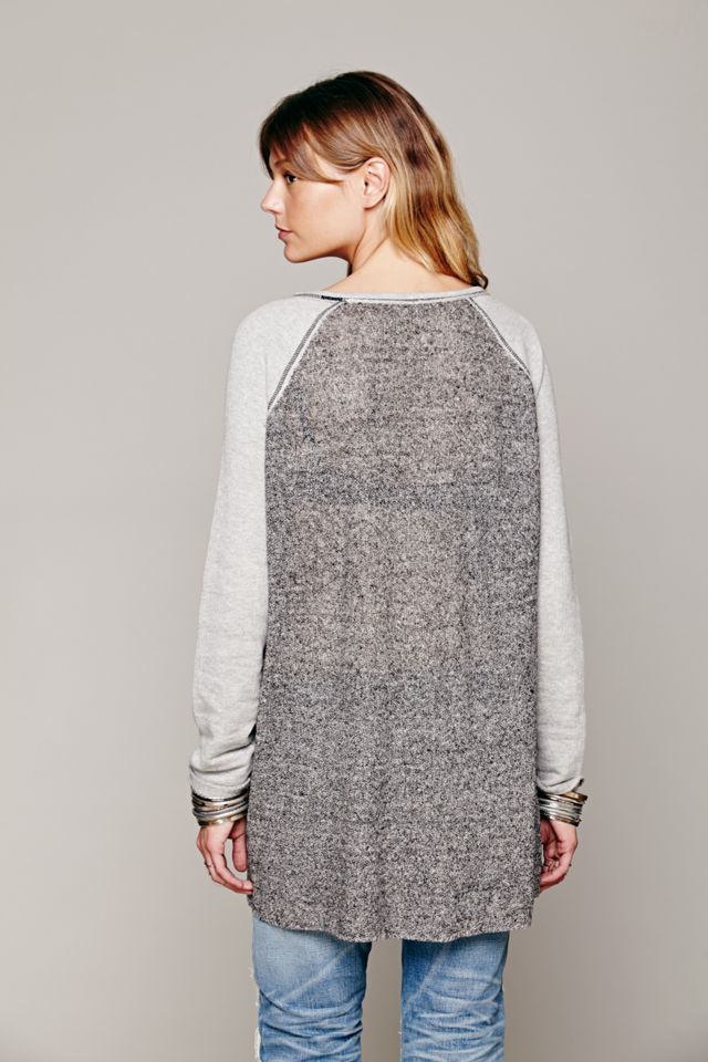 Colorblock Lace Inset Pullover #1