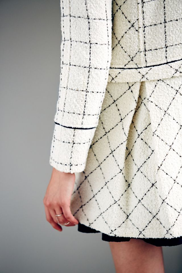 Ivory Black Femme Wool Coat #4