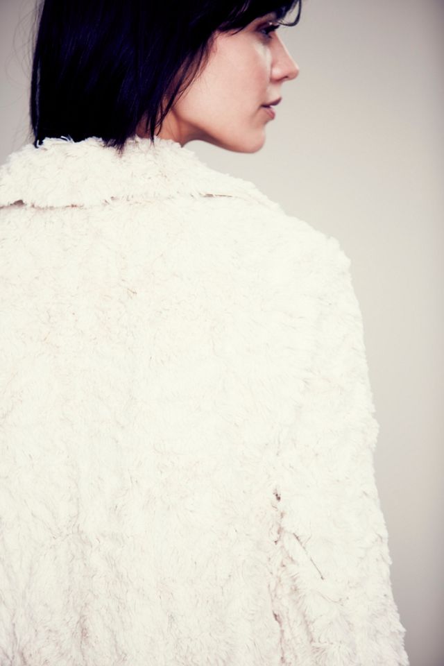 Faux Fur Embellished Swing Coat #4