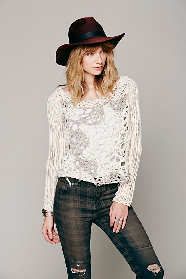 Snowflakes In Crochet Pullover | Free People UK