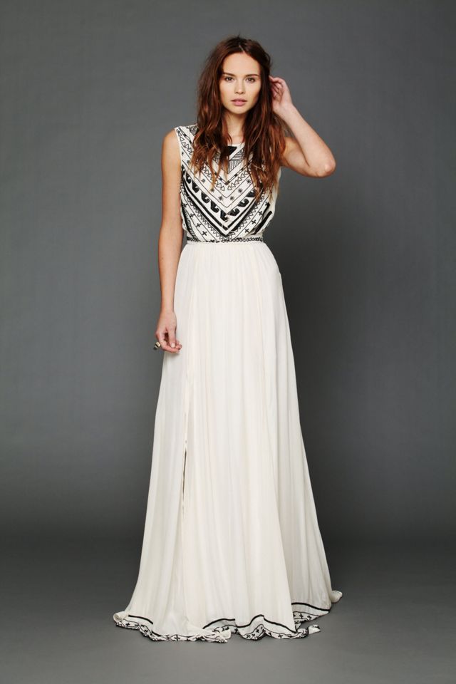 Beaded Silk Chiffon Gown #4