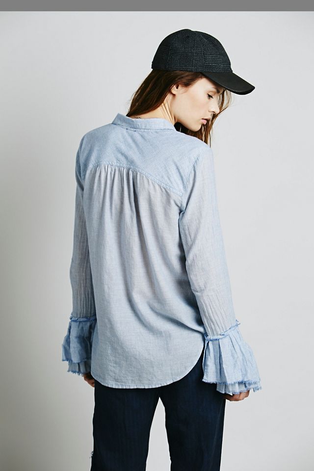 Stripe Bell Sleeve Buttondown #1