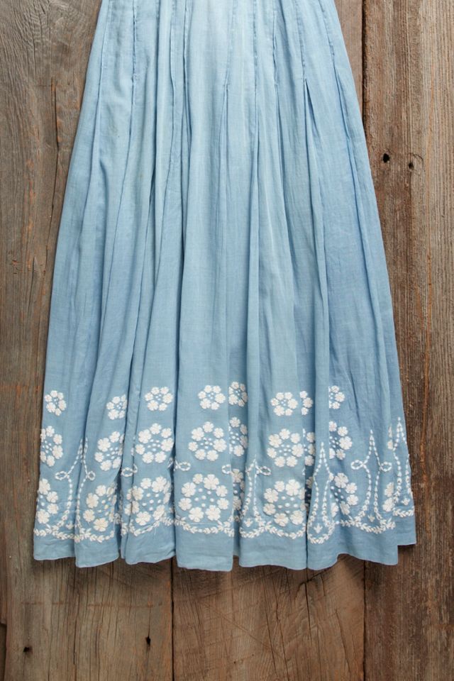 Vintage 1930s Blue Embroidered Dress #3