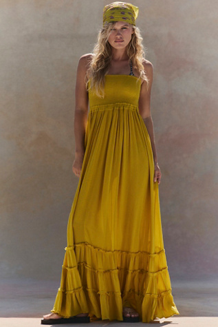fitted lace wedding dress Gloria Yellow Maxi Dress - 10 main image 0