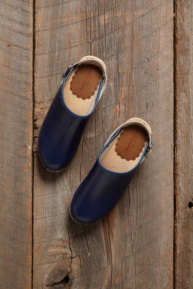 Vintage Blue Wooden Clogs #2