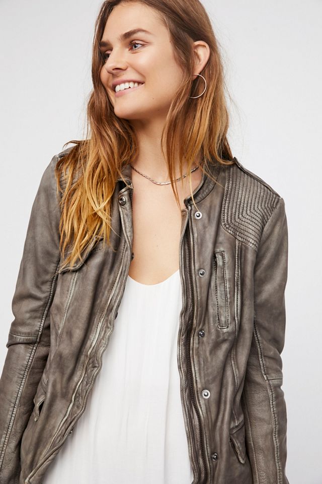 Rumpled Leather Blazer #1