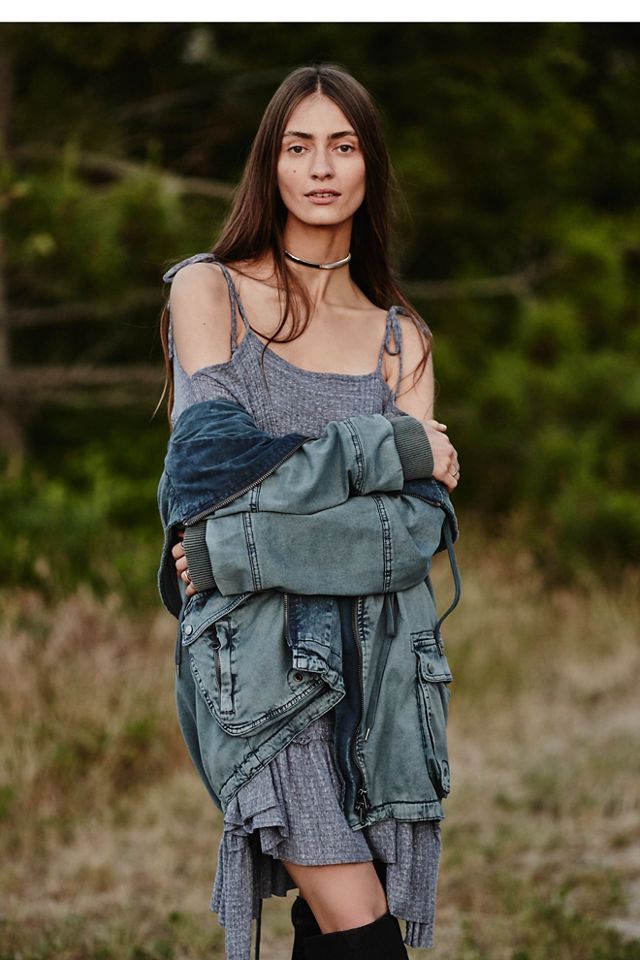 Solid Knit Mixed Cargo Jacket