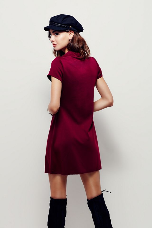 Solid Mock Neck Mini Dress #1