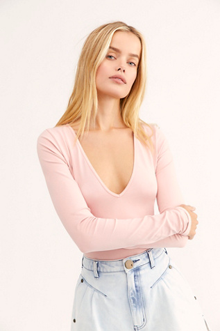 NEW Free People Movement Seamless ECONYL Long Sleeve Pink Made In ItalyFF-028