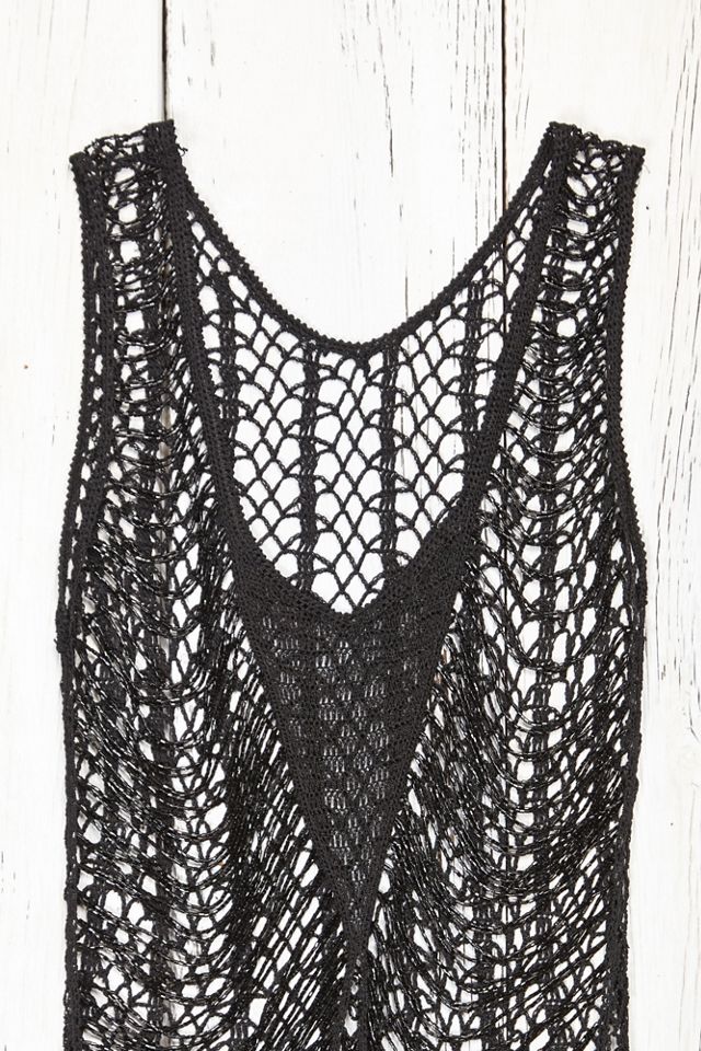 Vintage Black Beaded Tank Top #1