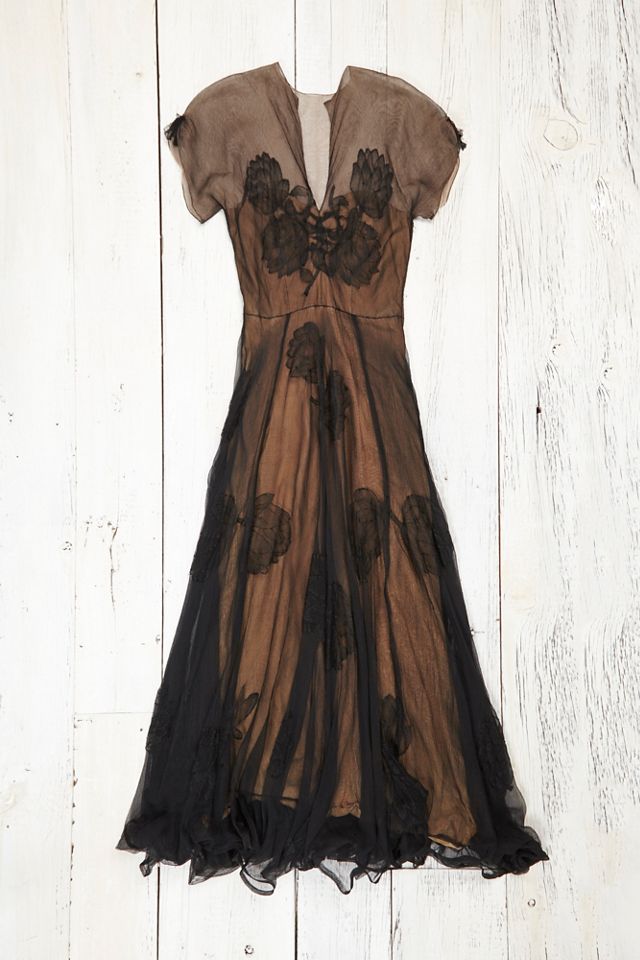 Vintage 1940s Lace Gown | Free People
