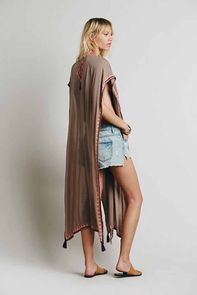 Embroidered Maxi Poncho #2