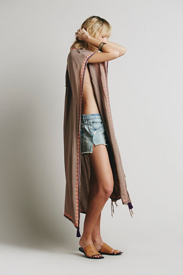 Embroidered Maxi Poncho #3